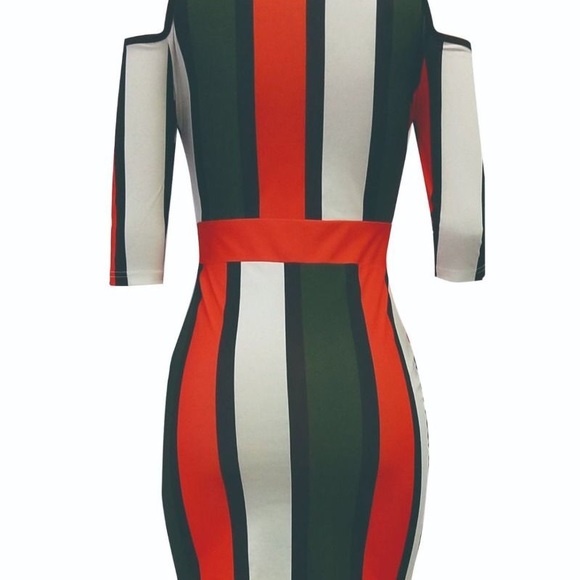 Multi Color Stripe Dress Red - Picture 6 of 6